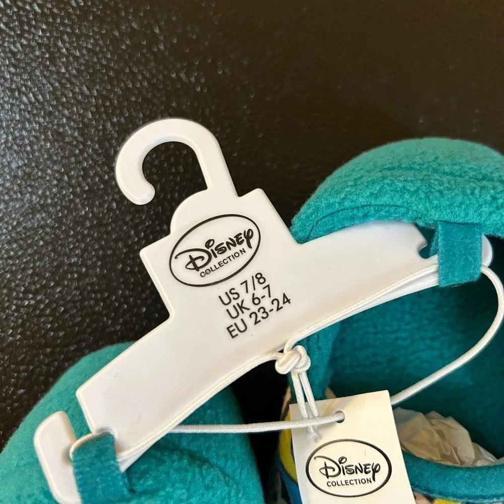 Disney Mickey Mouse Slippers Kids Size 7/8 Blue Fleece Slip On Cozy Character